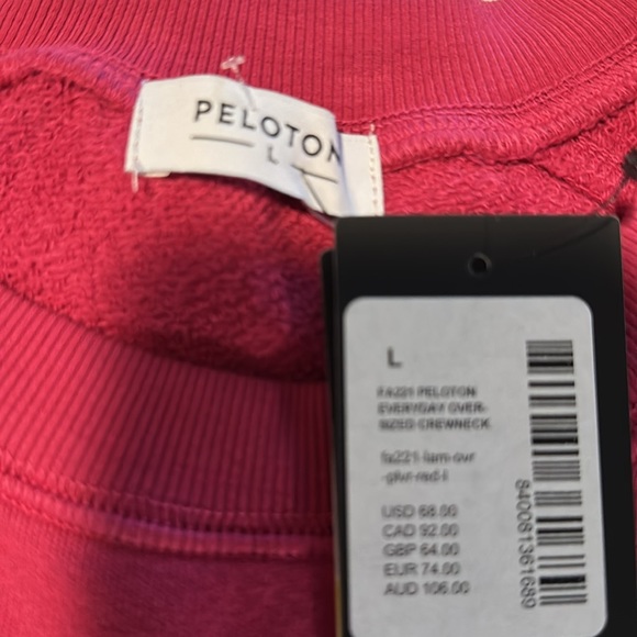 Peloton Sweatshirt Everyday Oversized Crewneck Pink Floral Logo Bike NEW - Picture 4 of 7